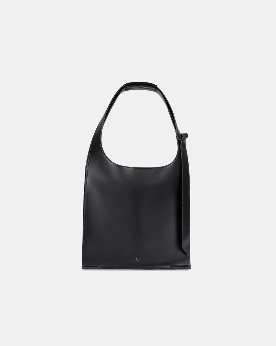 Aesther Ekme Soft Lune Grain Leather Shoulder Bag In Black | ModeSens
